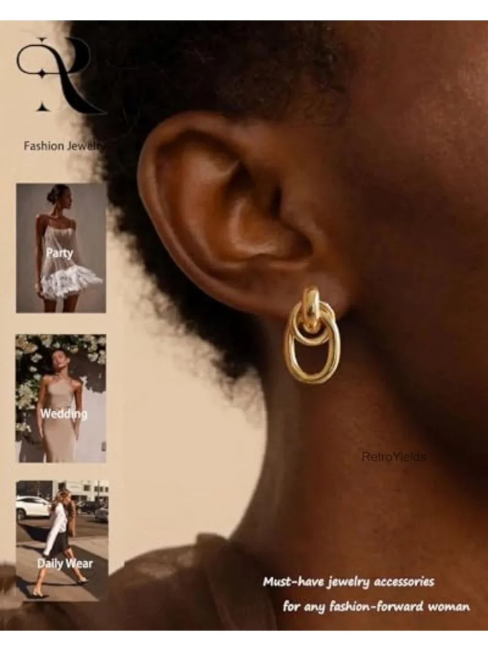 14K Gold Plated 925 Sterling Silver Knot Drop Dangle Earrings Hypoallergenic